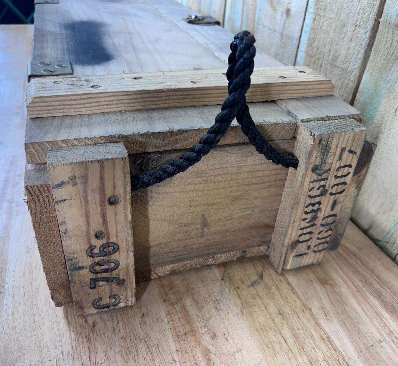 Wooden Surplus Ammo Crate M2 M30 Mortar Explosives Box U.S. Military Munitions