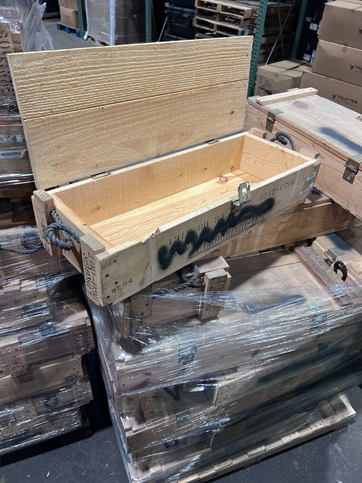 Wooden Surplus Ammo Crate M2 M30 Mortar Explosives Box U.S. Military Munitions