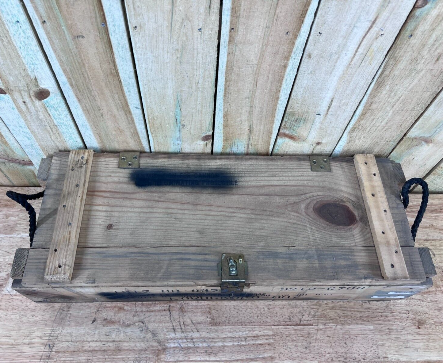 Wooden Surplus Ammo Crate M2 M30 Mortar Explosives Box U.S. Military Munitions