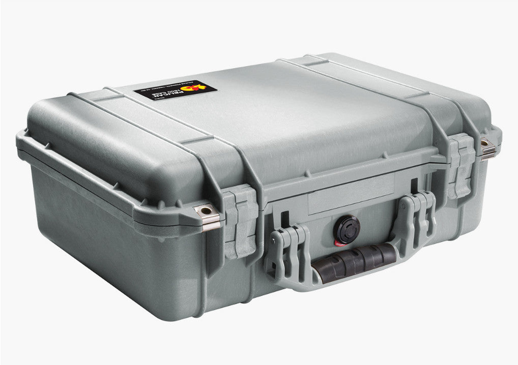 Pelican 1500 Watertight Hard Case - No Foam - Silver