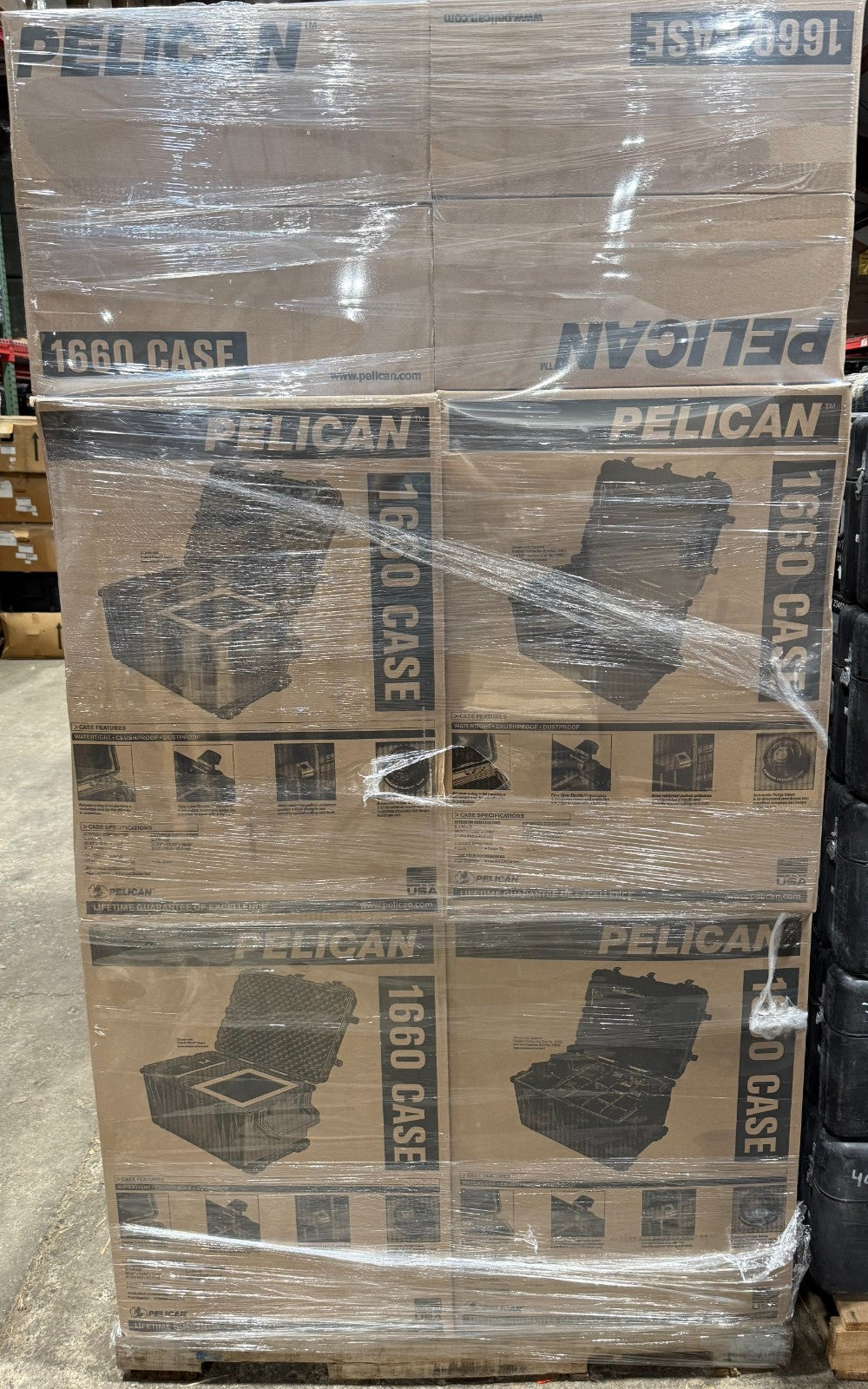 Pelican 1660 Protector Case Rolling Waterproof Black Brand New NIB