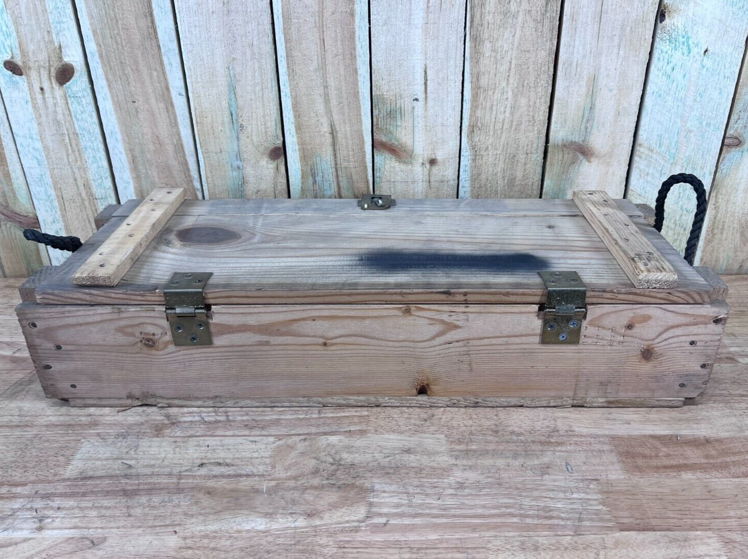 Wooden Surplus Ammo Crate M2 M30 Mortar Explosives Box U.S. Military Munitions