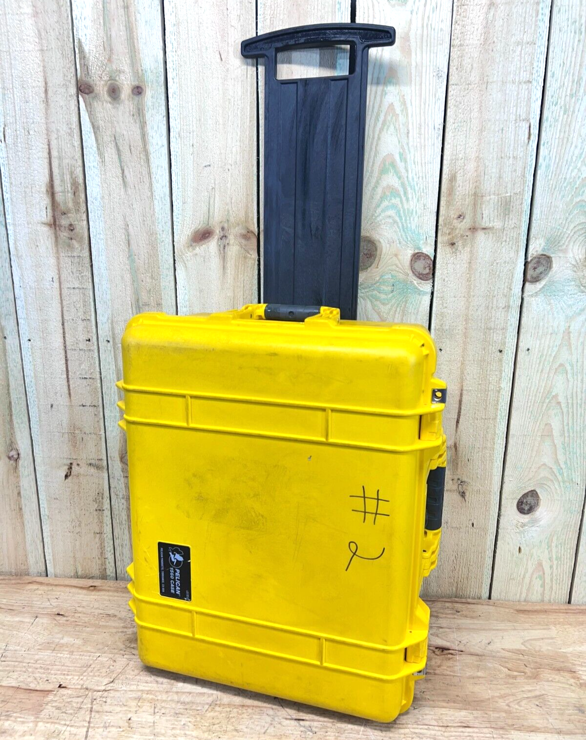 Pelican 1560 Waterproof Rolling Carry On Case YellowGood Condition AB Free Ship