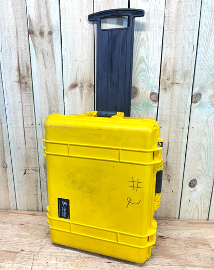 Pelican 1560 Waterproof Rolling Carry On Case YellowGood Condition AB Free Ship