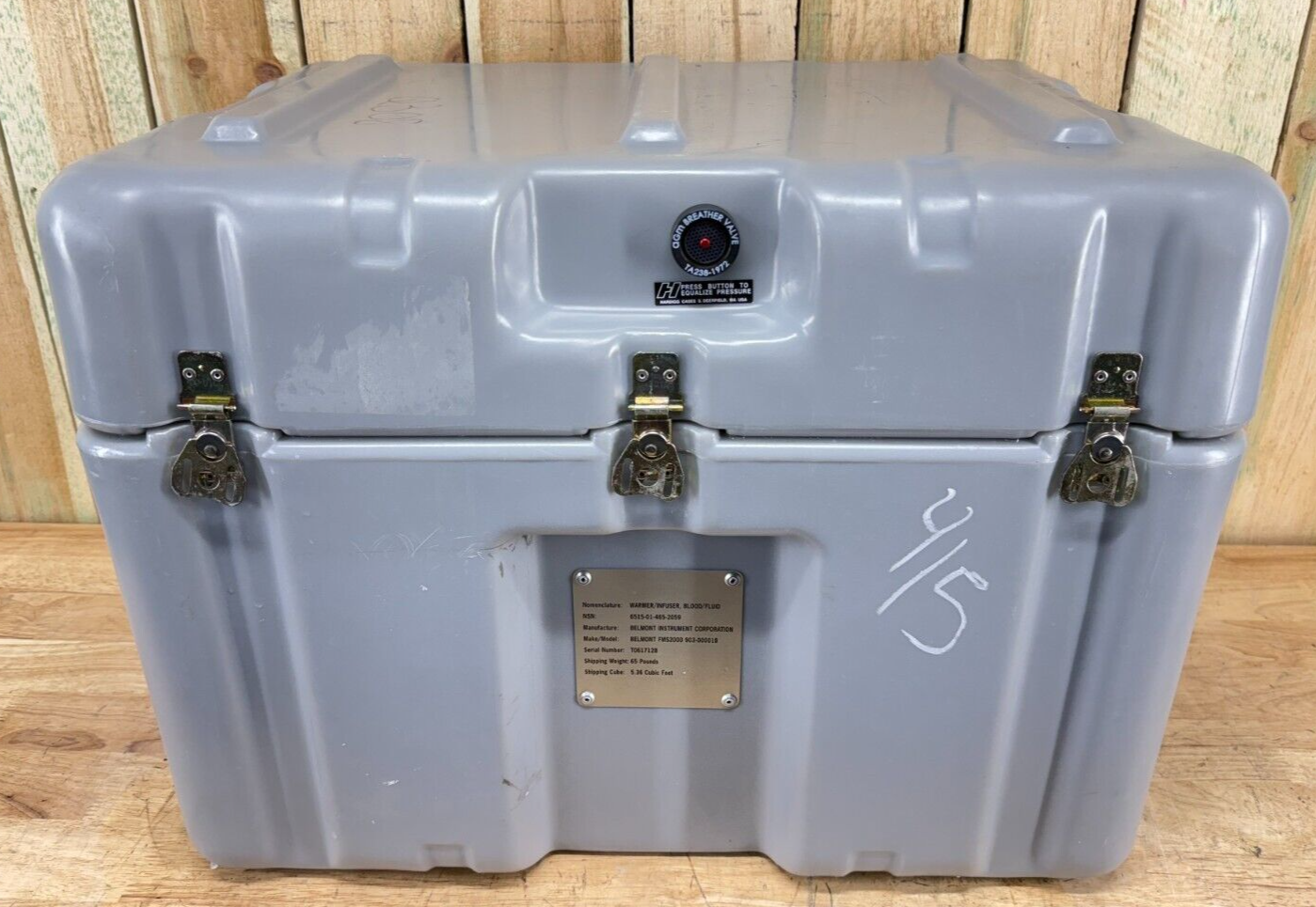 Grey Pelican Hardigg Case 25X19X19"  Military Waterproof Footlocker Storage Case