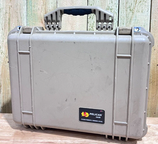 Pelican 1520 Tan Hard Protector Case Good Condition A/B Waterproof Free Shipping