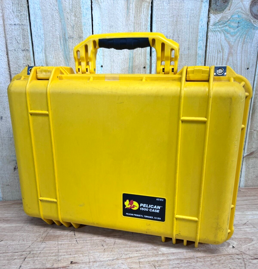 Pelican 1500 Protector Case Handheld Waterproof Yellow Grade AB
