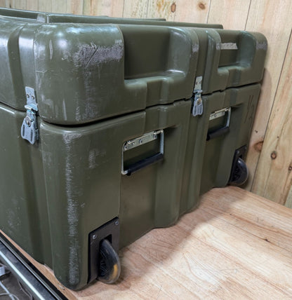 Pelican Hardigg Rolling Case 37x27x18.5" Green Waterproof Storage Footlocker