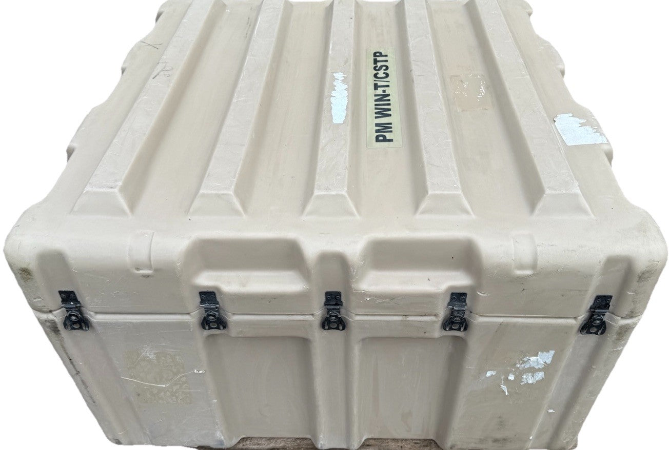 Pelican Hardigg Huge Shipping Case 39x38x24" Tan Waterproof Storage Footlocker