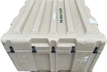Pelican Hardigg Huge Shipping Case 39x38x24" Tan Waterproof Storage Footlocker