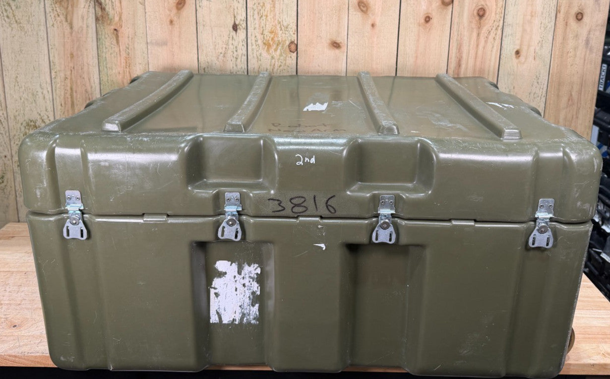 Pelican Hardigg Rolling Case 37x27x18.5" Green Waterproof Storage Footlocker