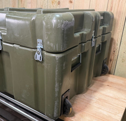 Pelican Hardigg Rolling Case 37x27x18.5" Green Waterproof Storage Footlocker