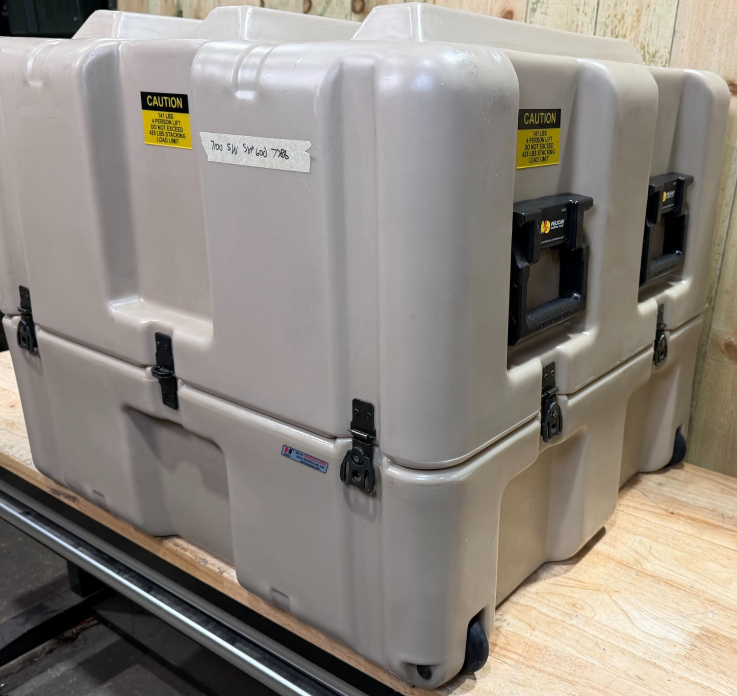 Pelican Hardigg Case 28.5x26.5x24.5" Tan Military Waterproof Footlocker