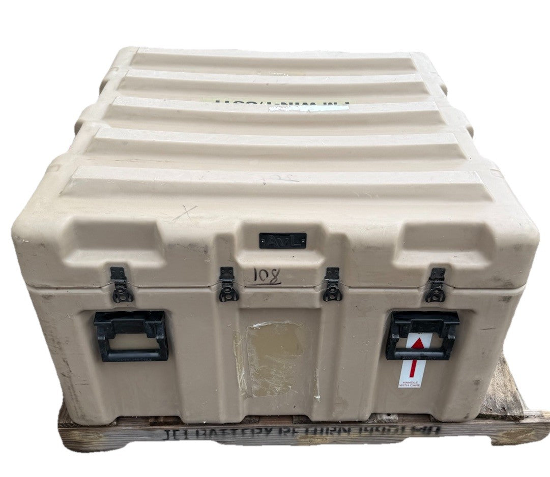Pelican Hardigg Huge Shipping Case 39x38x24" Tan Waterproof Storage Footlocker