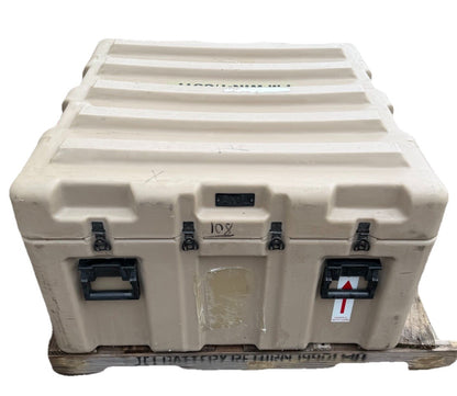 Pelican Hardigg Huge Shipping Case 39x38x24" Tan Waterproof Storage Footlocker