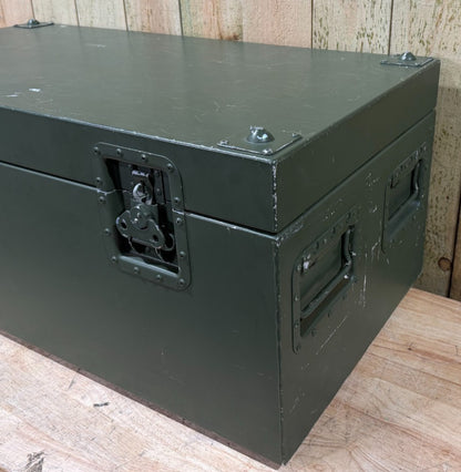 Military Surplus Metal Footlocker Case 37x19x15 Green Waterproof Storage