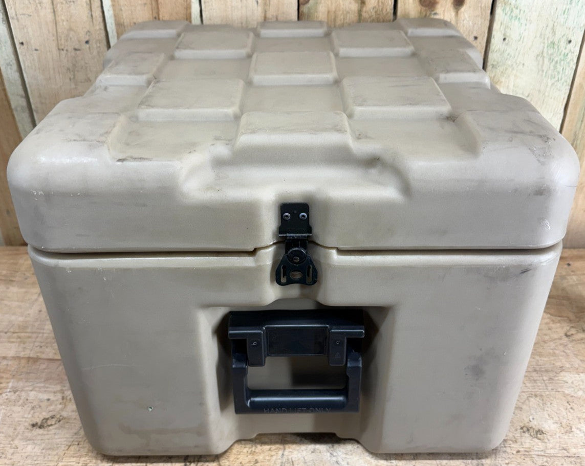 Pelican Hardigg Case 19x19x15.5" Tan Military Waterproof Footlocker W/ Foam