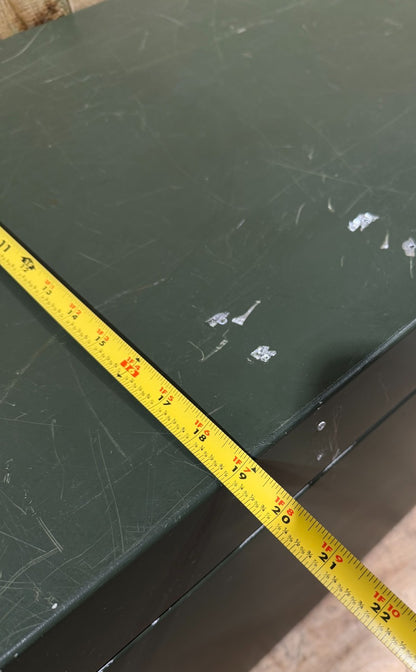 Military Surplus Metal Footlocker Case 37x19x15 Green Waterproof Storage