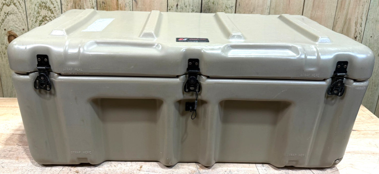 Pelican Hardigg Case 32.5x17x14" Tan Military Waterproof Footlocker 472-FTLK-1