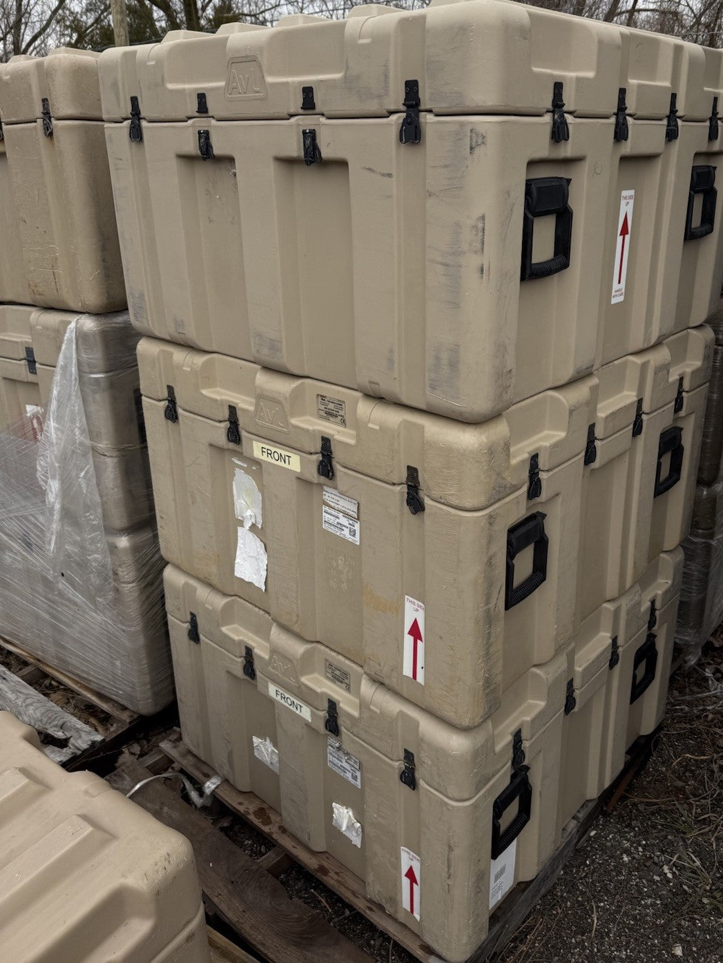 Pelican Hardigg Huge Shipping Case 39x38x24" Tan Waterproof Storage Footlocker