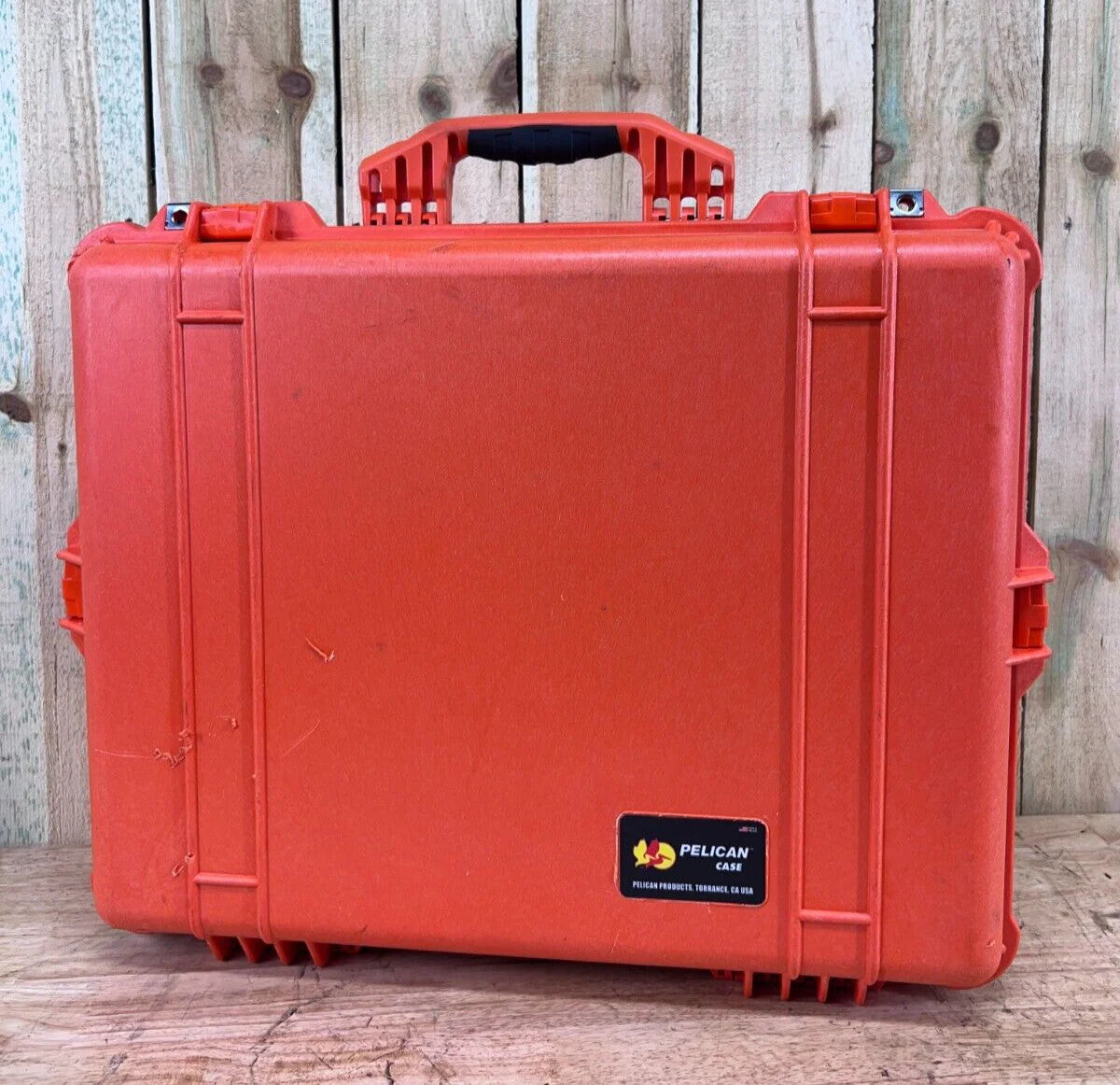 Pelican 1600 Protector Storage Case Waterproof Orange Good Condition AB
