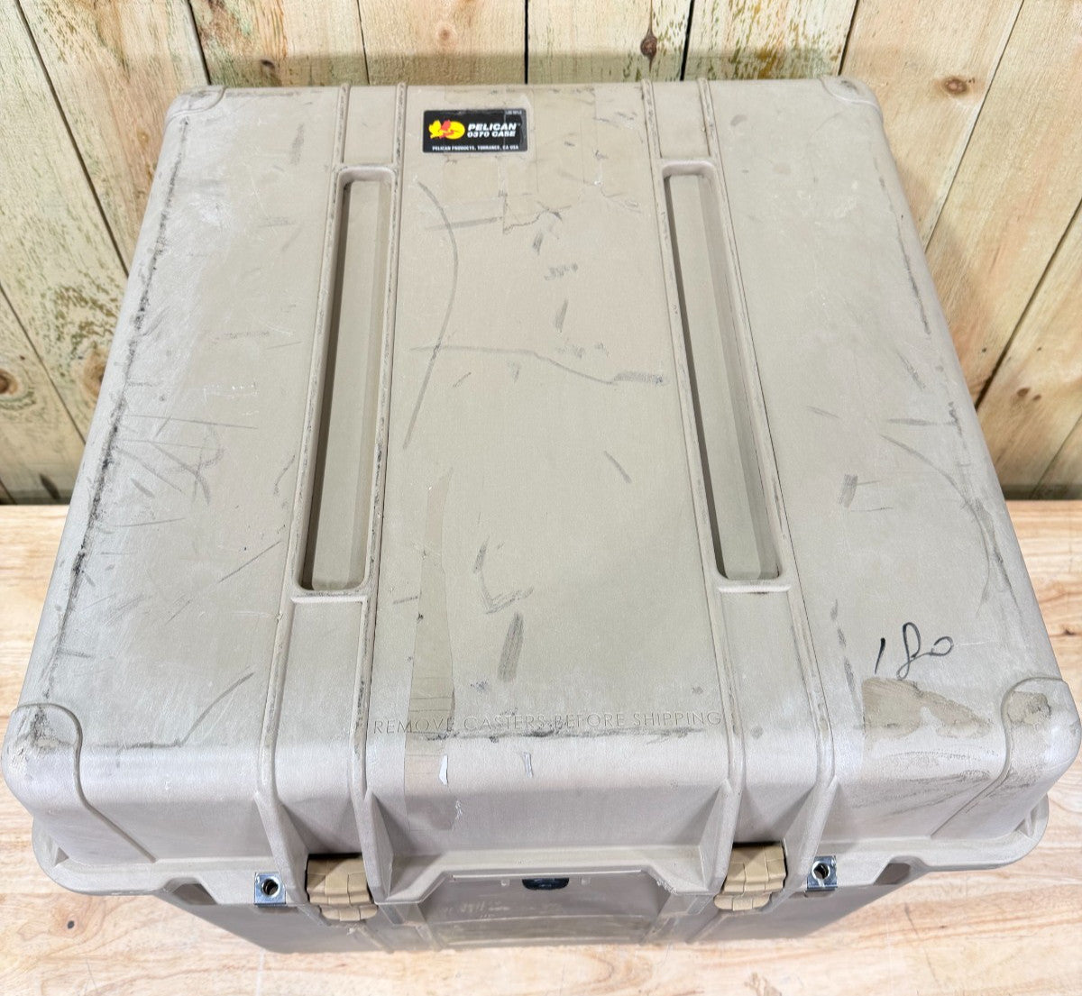 Pelican 0370 Waterproof Tan Case Large Good Condition AB Free Ship