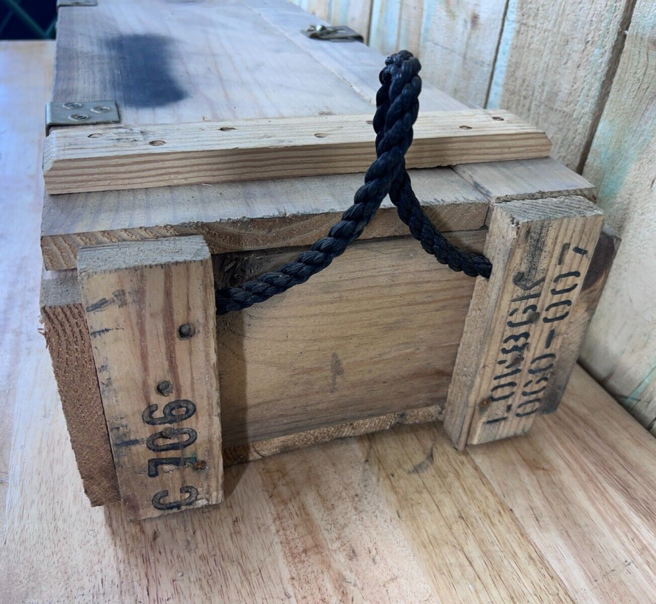 Wooden Surplus Ammo Crate M2 M30 Mortar Explosives Box U.S. Military Munitions