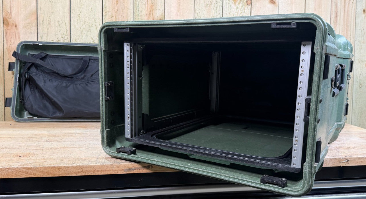 ECS Server Rack Rackmount 6U 19" X 24" Waterproof Storage Case W/ Rack Green
