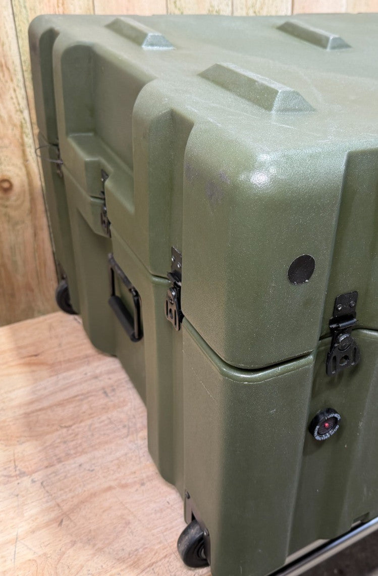 Pelican Hardigg Rolling Case 32x28x20.5" Green Military Waterproof Footlocker