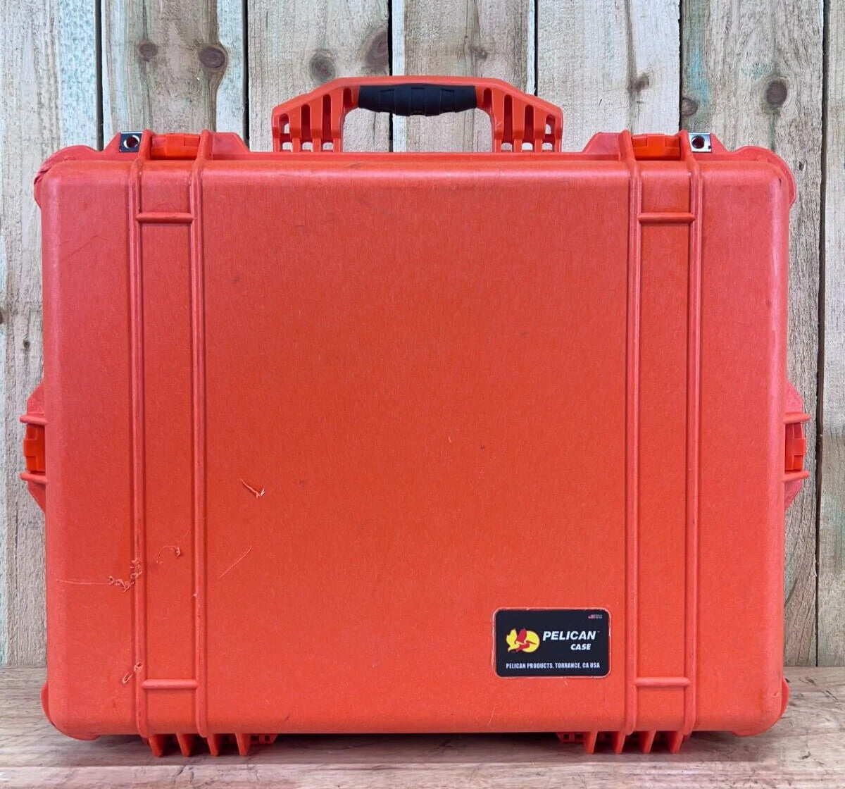 Pelican 1600 Protector Storage Case Waterproof Orange Good Condition AB