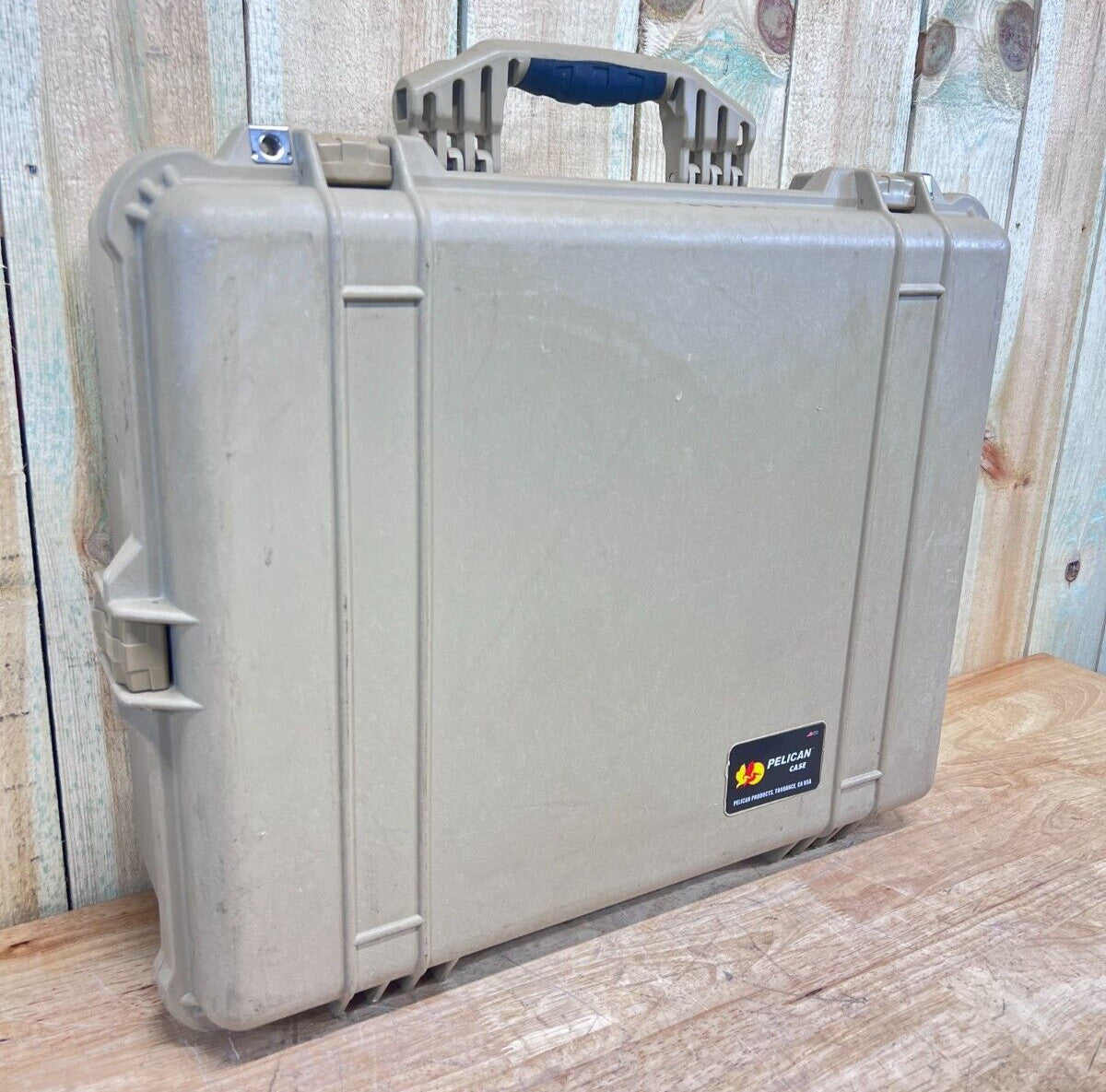 Pelican 1600 Protector Storage Case Waterproof Tan Good Condition AB Free Ship