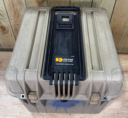 Pelican 0340 Tan Protector Case Waterproof  Good Condition AB