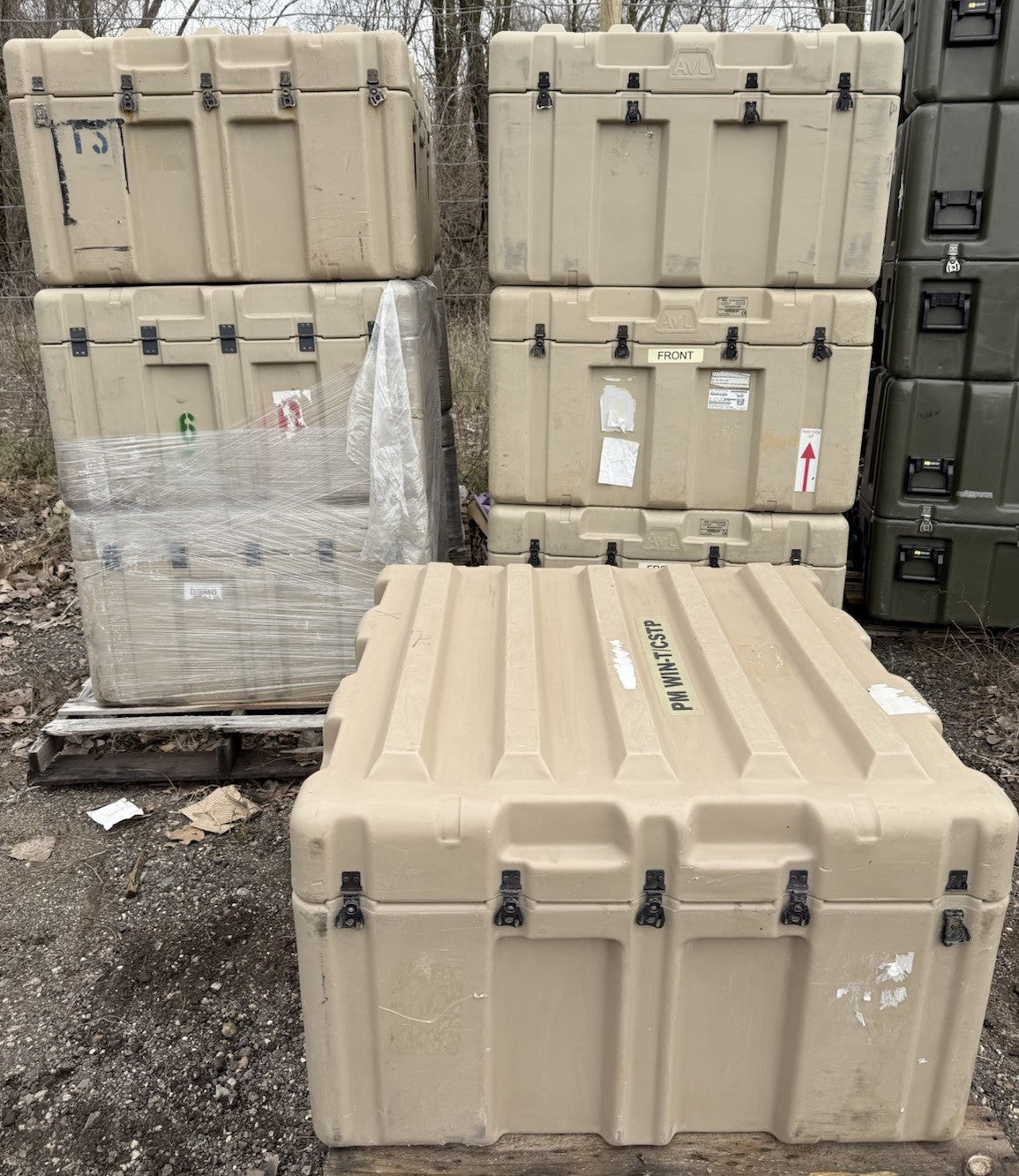 Pelican Hardigg Huge Shipping Case 39x38x24" Tan Waterproof Storage Footlocker
