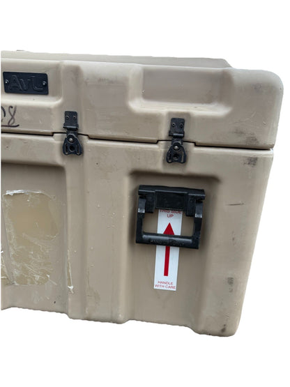 Pelican Hardigg Huge Shipping Case 39x38x24" Tan Waterproof Storage Footlocker