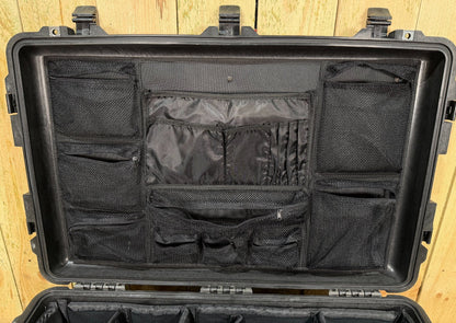 Pelican 1650 Protector Case W/ Padded Foam and Lid Divider Set Black Rolling
