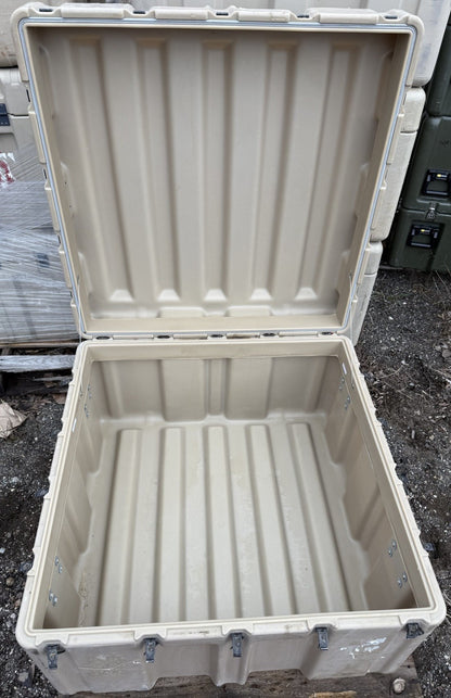 Pelican Hardigg Huge Shipping Case 39x38x24" Tan Waterproof Storage Footlocker