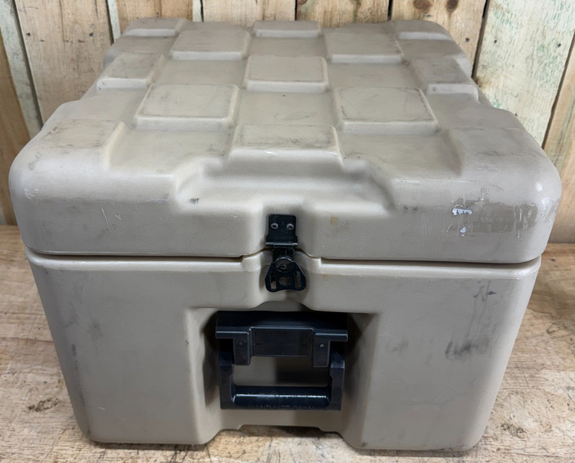 Pelican Hardigg Case 19x19x15.5" Tan Military Waterproof Footlocker W/ Foam