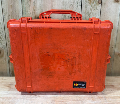 Pelican 1600 Protector Storage Case Waterproof Orange Good Condition OS