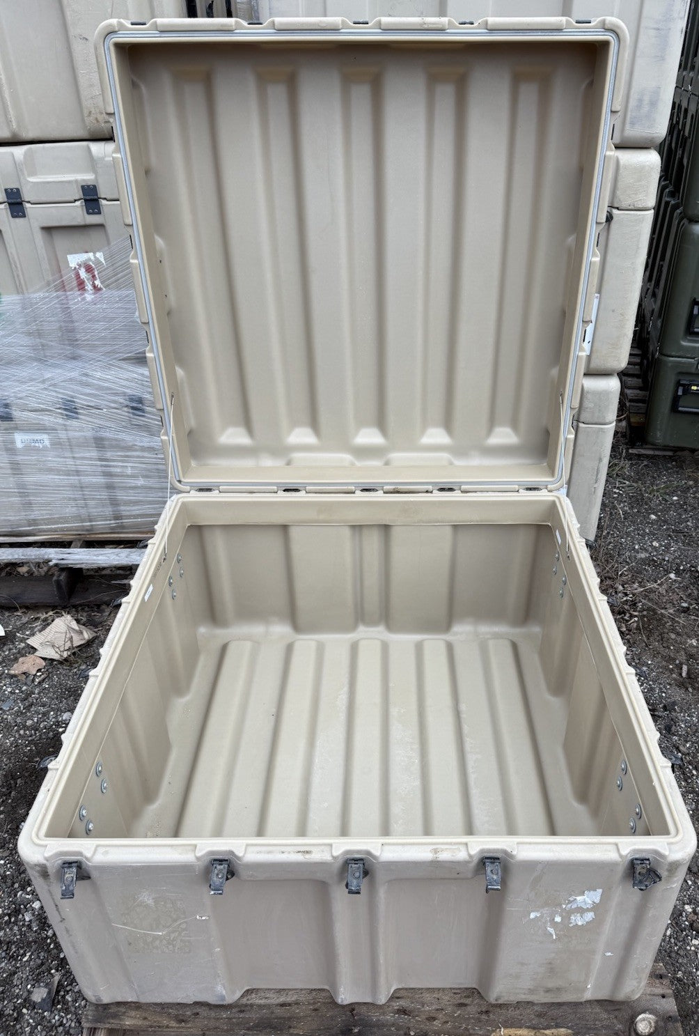 Pelican Hardigg Huge Shipping Case 39x38x24" Tan Waterproof Storage Footlocker