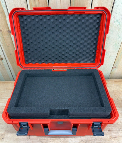 Auer Waterproof Rolling Case 23.5x16x13" Orange Good Condition AB Free Shipping
