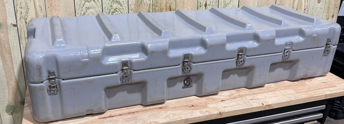 Hardigg Pelican Long Military Case 59” 19.5” 12” Grey Footlocker Waterproof Box