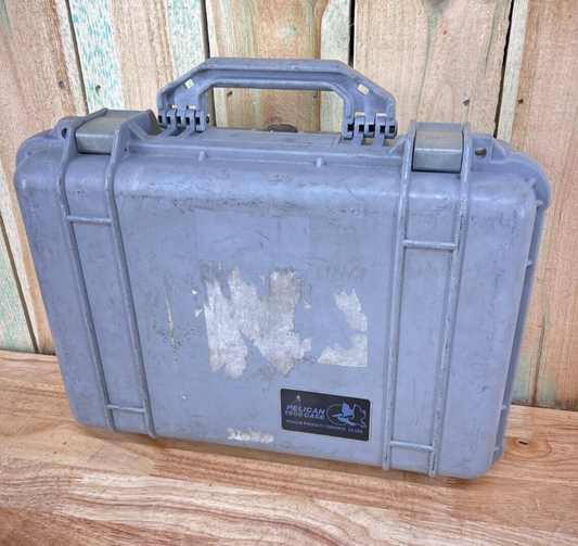 Pelican 1500 Protector Case Grey Waterproof Good Condition OS Free Shipping